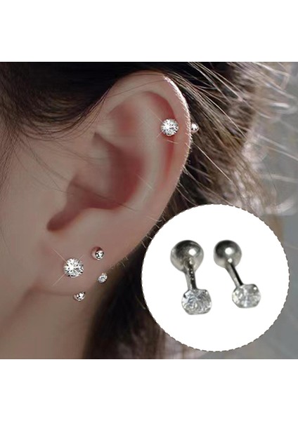 Stud Yıldönümü Için Zirkon 4mm Için Küpe (Yurt Dışından)