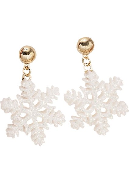 Noel Takı Festivali Için Noel Snowing Snowflake Sunar Küpe (Yurt Dışından)