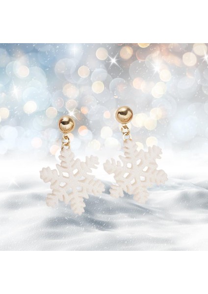 Noel Takı Festivali Için Noel Snowing Snowflake Sunar Küpe (Yurt Dışından)