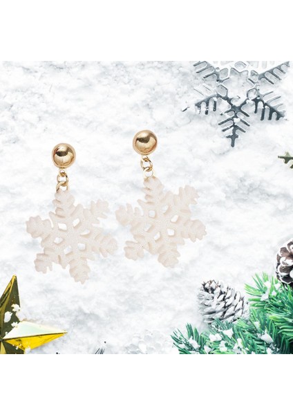 Noel Takı Festivali Için Noel Snowing Snowflake Sunar Küpe (Yurt Dışından)