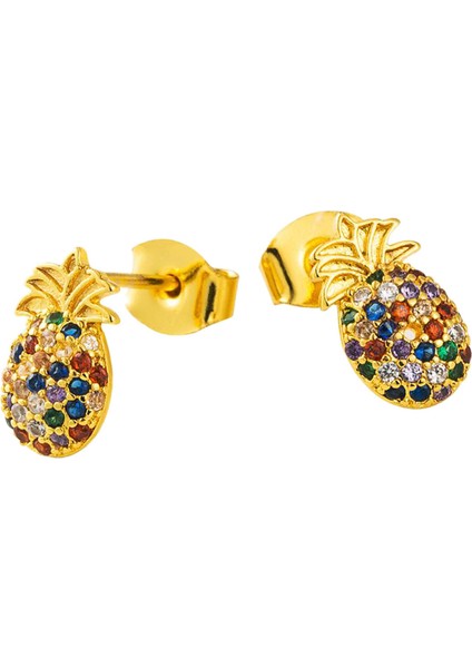 18K Ananas Partisi Takı Küpe (Yurt Dışından)