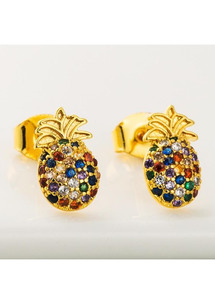 18K Ananas Partisi Takı Küpe (Yurt Dışından)