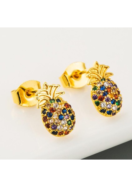 18K Ananas Partisi Takı Küpe (Yurt Dışından)