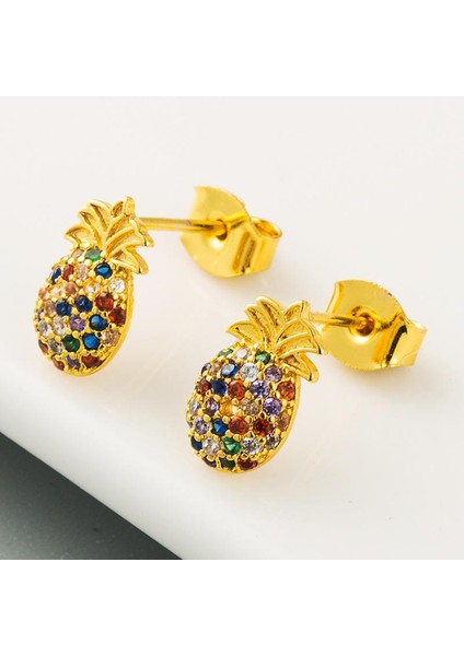 18K Ananas Partisi Takı Küpe (Yurt Dışından)