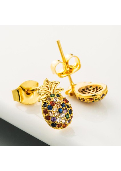 18K Ananas Partisi Takı Küpe (Yurt Dışından)