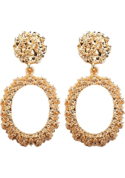 Dangle Oval Hoop Mahkemesi Altın Küpe (Yurt Dışından) modelleri