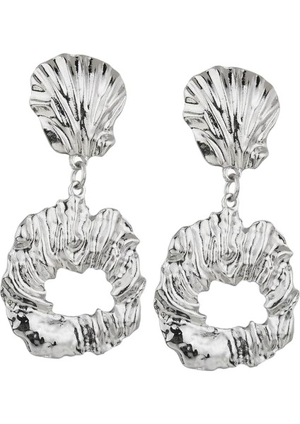 Büyük Ifade Yuvarlak Düzensiz Küpe (Yurt Dışından)