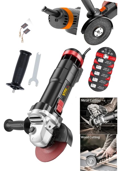 Alman ANG5000 Metal Şanzuman Bakır Sargılı Avuç İçi Taşlama Demir Metal Kesme Makinesi + Taş