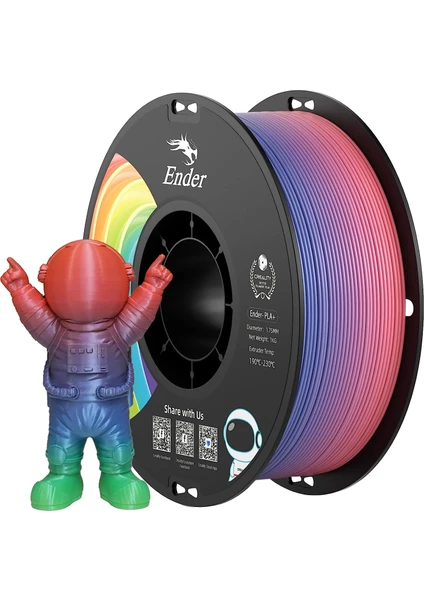 Creality Ender Pla+ Filament Gökkuşağı 1.75MM 1kg Standart