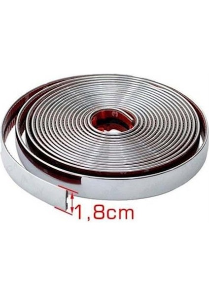18 mm 3D Dekoratif Krom Nikelaj Şerit Çıta Panjur Kalın Şerit 3 Metre fiyatları