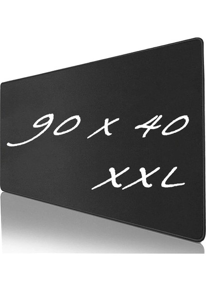 Kenarı Hassas Dikişli 90X40 Siyah Uzun Klavye Fare Altlık Kaydırmaz Taban Mousepad Hassas Dikişli Gaming Oyuncu Silinebilir Su Tutmaz fiyatları