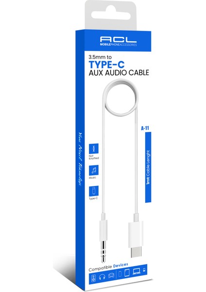 A11 Type-C To Aux Çevirici Tak Çalıştır Kablo