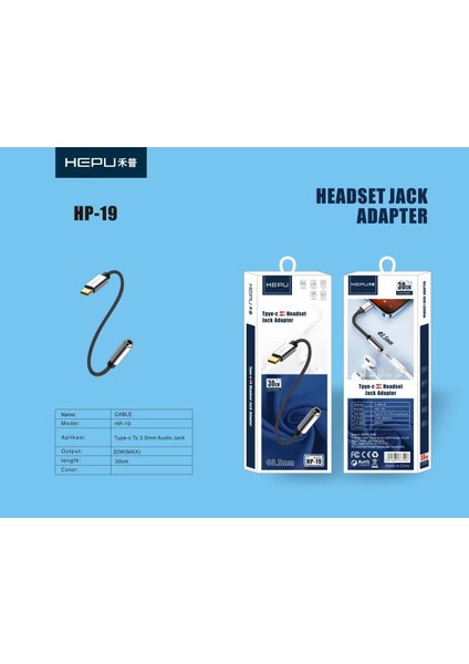 Hp-19 Iphone - Aux Çevirici Kablo 30CM