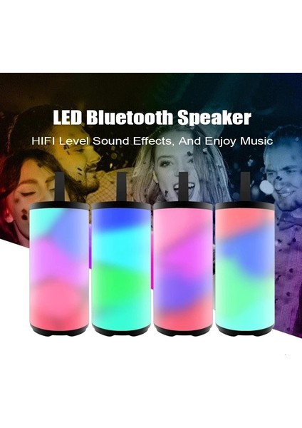LED Taşınabilir Bluetooth Hoparlör Açık Su Geçirmez Subwoofer (Black) (Yurt Dışından) fırsatları