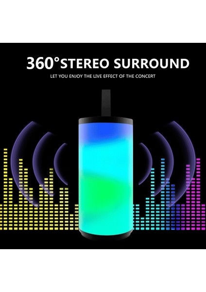 LED Taşınabilir Bluetooth Hoparlör Açık Su Geçirmez Subwoofer (Black) (Yurt Dışından) indirimleri