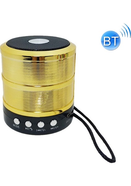 S28 Metal Mobil Bluetooth Stereo Taşınabilir Hoparlör (Gold) (Yurt Dışından)