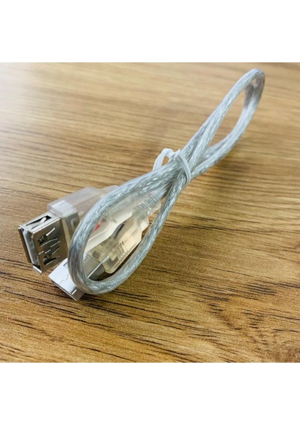 0.50CM - Kaliteli USB 2.0 Şeffaf USB Uzatma Kablosu Pc Tv USB Klavye Mouse Wifiy Azıcı Için Şeffaf Renk
