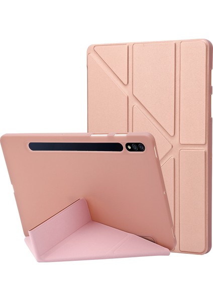 Samsung Galaxy Tab S8 / S7 Için Deri Tablet Kasası (Altın Gül) (Yurt Dışından)