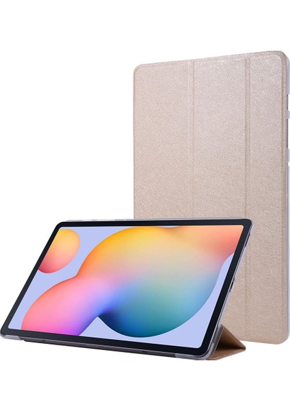 Samsung Galaxy Tab S7 / T870 Için Ipek Doku Deri Kılıf (Gold) (Yurt Dışından)