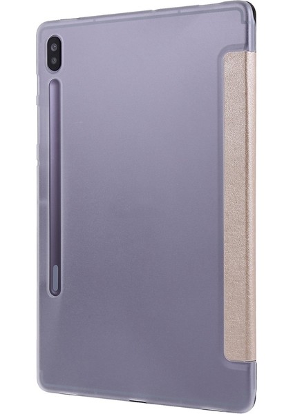 Samsung Galaxy Tab S7 / T870 Için Ipek Doku Deri Kılıf (Gold) (Yurt Dışından)