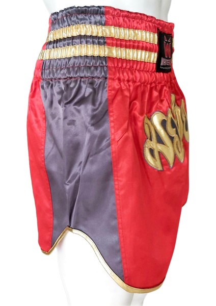 Whiteface Muay Thai Elite Şort (Kırmızı-Antrasit)