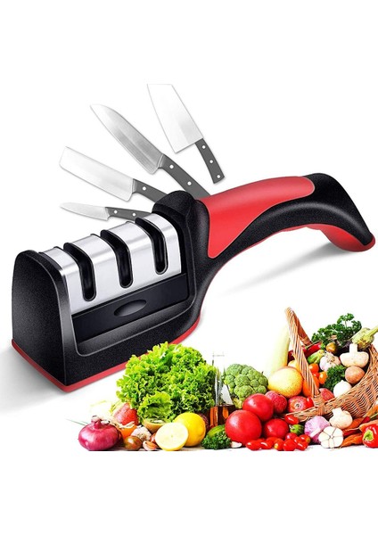 Ergonomik Saplı Mutfak Sihirli Bıçak Bileyici 3 Açılı Elmas Seramik Mutfak Çelik El Bıçakları Bileme Aparatı Kolay Bıçak Bileme