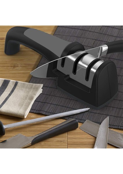 Ergonomik Saplı Mutfak Sihirli Bıçak Bileyici 3 Açılı Elmas Seramik Mutfak Çelik El Bıçakları Bileme Aparatı Kolay Bıçak Bileme fiyatları
