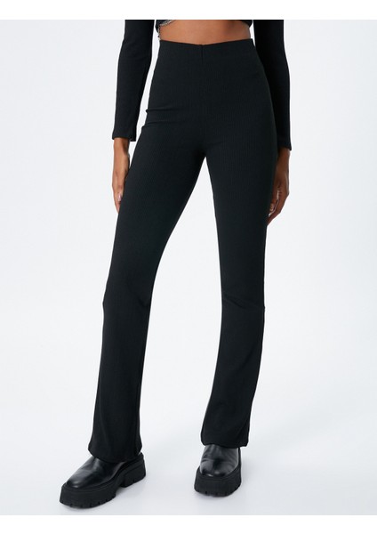 Tayt Pantolon İspanyol Paça Beli Lastikli modelleri
