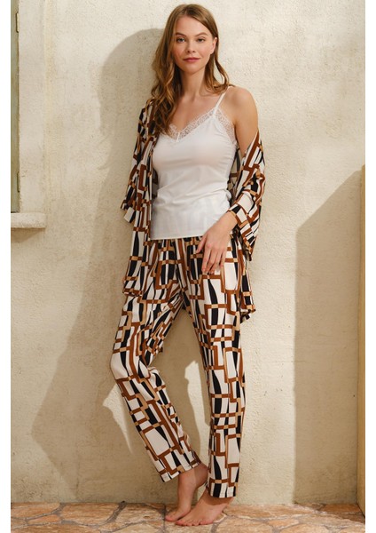 Kadın 3'lü Braletli Pijama Takım 5704