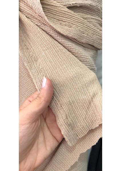 Örme Bürümcük Kumaş Likralı Çift En Açık Kahverengi ( Crop-Bluz-Pantolon-Elbise Vs)