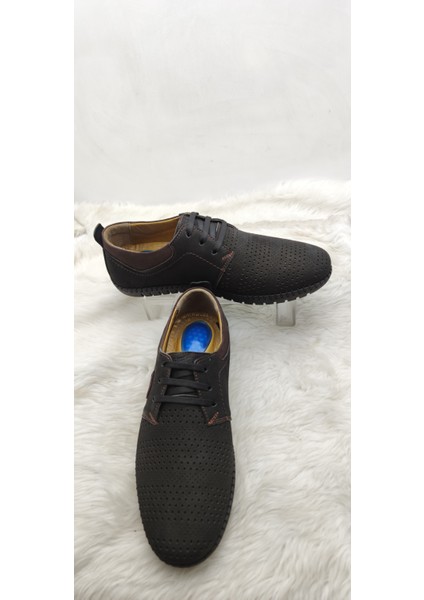 Çiğdem Gerçek Deri Siyah Nubuk Lazer Kesim Erkek Ayakkabı (Aylp) - Siyah - 41 - ST02625-13315 fırsatları