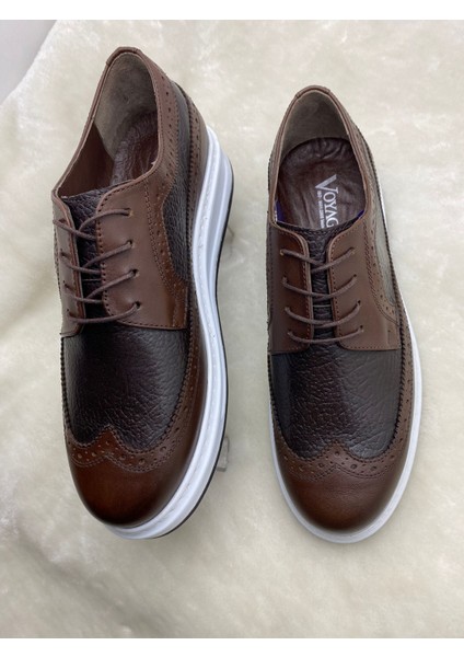 3147 Kahve Bağlı Erkek Deri Casual Ayakkabı - Kahverengi - 44 - ST01911-KAHVERENGİ-44