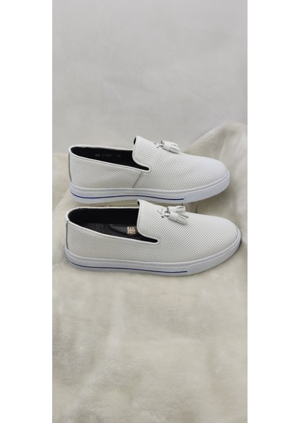 Çiğdem Gerçek Deri Beyaz Önü Püsküllü Erkek Ayakkabı - Beyaz - 42 - ST02558-12932 fırsatları