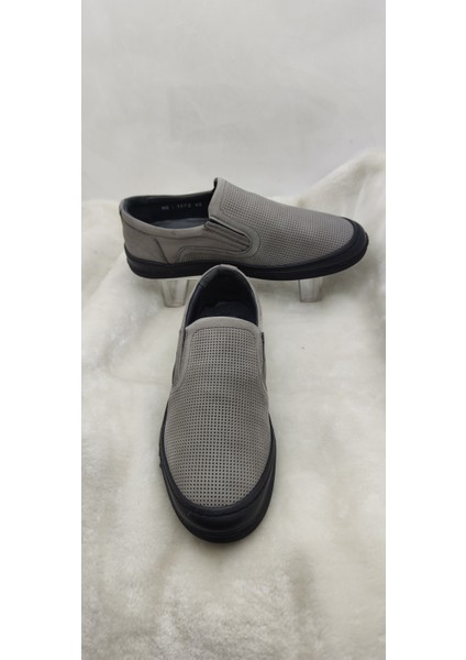 Çiğdem Gerçek Nubuk Deri Gri Bağsız Lazer Kesim Erkek AYAKKABI(GOES1072 - Açık Gri - 41 - ST02554-12907 indirimleri