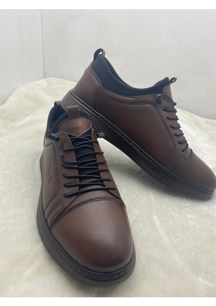 Çiğdem Taba Lastik Bağlı Hakiki Deri Erkek Günlük Ayakkabı - Taba - 41 - ST02100-TABA-41 modelleri