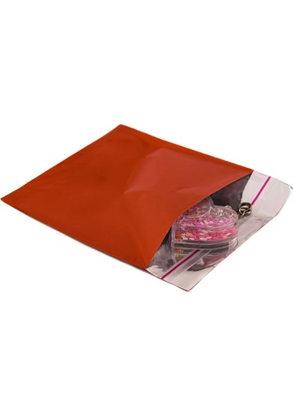 Metalize Bantlı Poşet 15X25 cm Kırmızı 100 Lü (1 Paket 100 Adet)