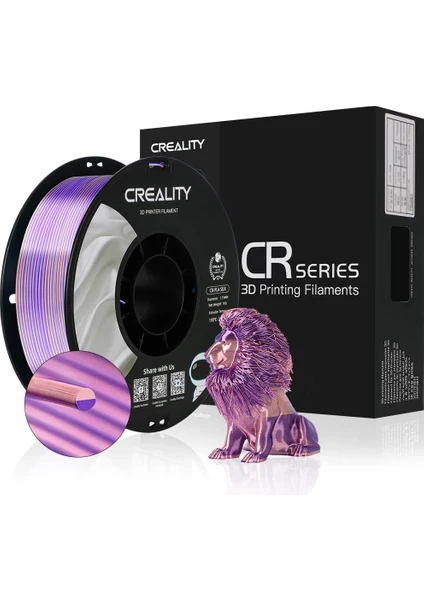 Creality Cr-Sılk Pla Filament Cr-Silk Pembe Mor Çift Renk 1.75MM 1kg Standart