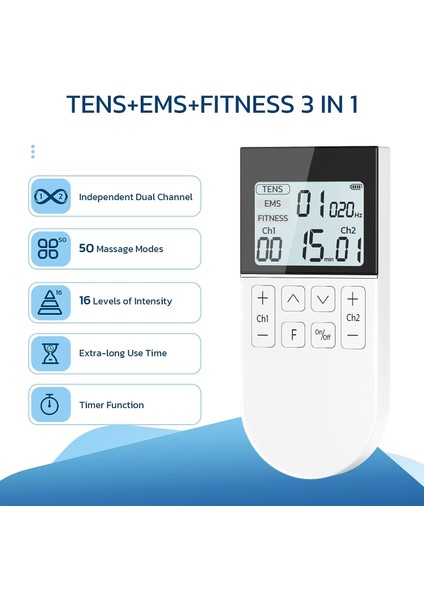 KTR-2610 Şarjlı Tens + Ems + Masaj Cihazı + Taşıma Kabı