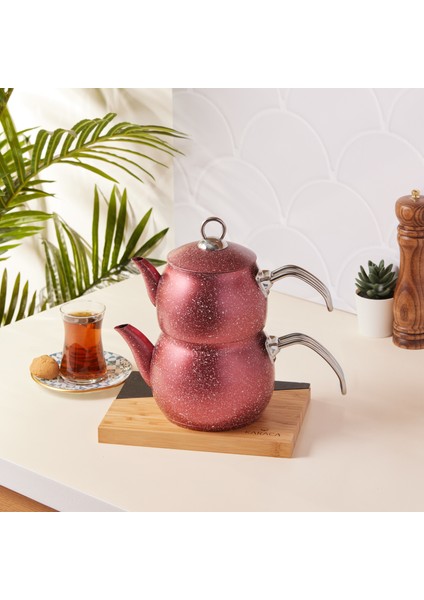 Biogranit Steel Plus Çaydanlık Takımı Kırmızı