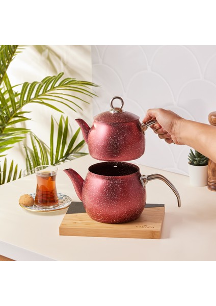 Biogranit Steel Plus Çaydanlık Takımı Kırmızı fiyatları