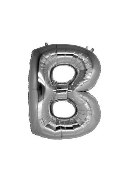 B Harfi Gümüş Folyo Balon 40 Inch 90 cm
