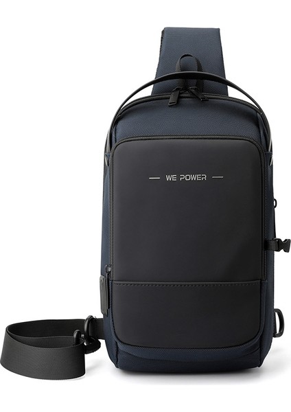 USB Açık Su Geçirmez Çapraz Omuz Çantası Çok Fonksiyonlu Sırt Çantası (Yurt Dışından)