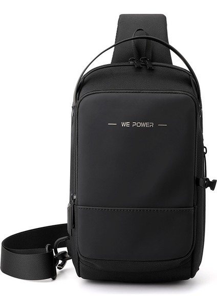 USB Açık Su Geçirmez Çapraz Omuz Çantası Çok Fonksiyonlu Sırt Çantası (Yurt Dışından)