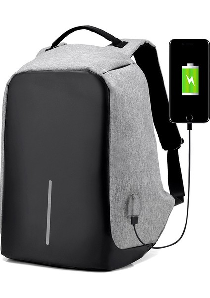 Çok Fonksiyonlu Sırt Çantası USB Şarj Seyahat Su Geçirmez Okul Çantası (Yurt Dışından)