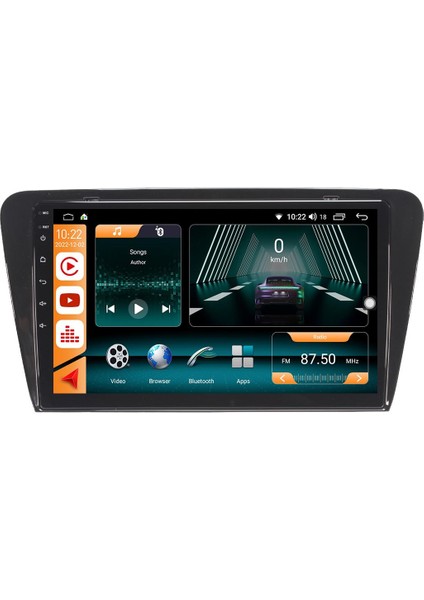 Skoda Octavia Android 12 Multimedya Carplay 8gb Ram + 128GB HDD Navigasyon Ekran
