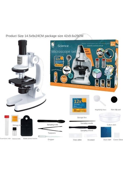 Çocuklar Hd 1200X Mikroskop Oyuncak Seti (Yurt Dışından)