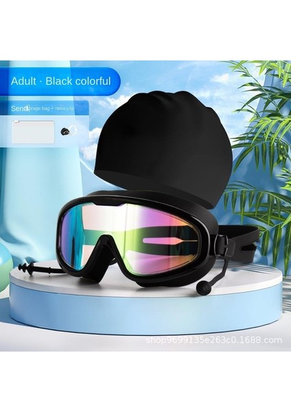 Büyük Çerçeveli Su Geçirmez ve Buğu Önleyici Hd Profesyonel Yetişkin Yüzücü Gözlüğü (Yurt Dışından)