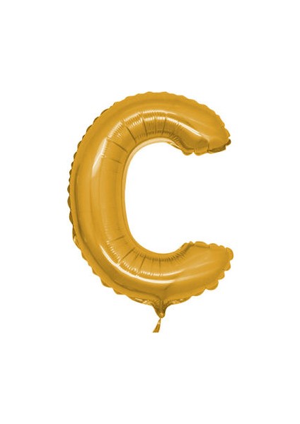 C Harfi Altın Folyo Balon 40 Inch 90 cm