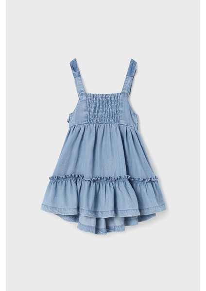 12-36 Ay Kız Bebek Lyocell Denim Dökümlü Elbise Lacivert modelleri