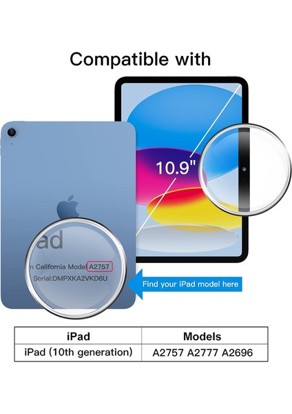 Apple iPad 10.nesil 10.9" Uyku Modlu Kapaklı Ince Slim Kılıf